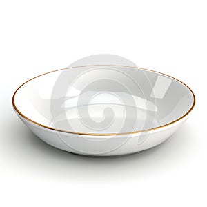 Empty white bowl isolated on white background
