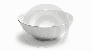 An empty white bowl isolated on a white background