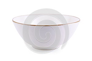 Empty white bowl on white background