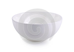 Empty white bowl on white background