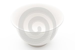 Empty white bowl on white background