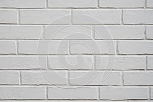 Empty white brick wall textured background. Close-up