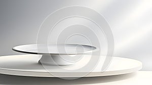 Empty White Cake Stand on White Background