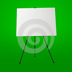 Empty white canvas and modern easel