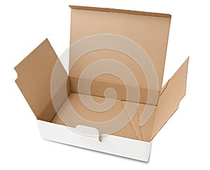 Empty white cardboard box