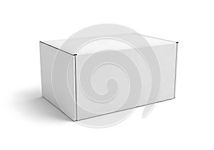 Empty white cardboard box