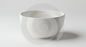 Empty White Ceramic Bowl Isolated on White Background