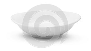 Empty white ceramics bowl on white background