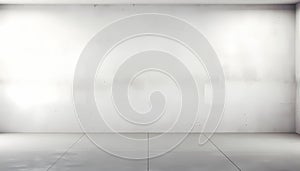Empty white concrete room and floor background, Perspective grey gradient concrete room for interior background, backdrop, Gray