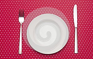Empty white dinner plate