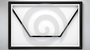 an empty white frame with a black border on the wall