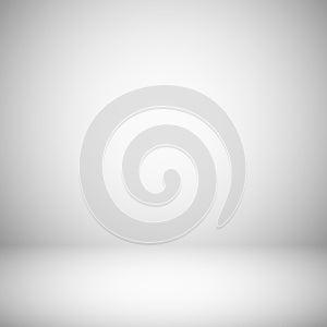 Empty white and gray light studio room interior. 3d plain grey soft gradient vector background