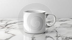 Empty White Mug On Marble Surface