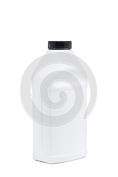 Empty white plastic bottle