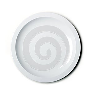 Empty white plate isolated