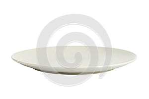 Empty white plate isolated on white background