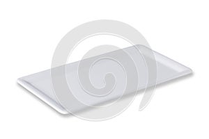 Empty white plate isolated on white background