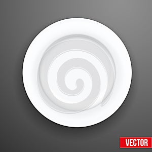 Empty white plate. Vector illustration