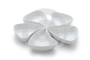 empty white porcelain dishes