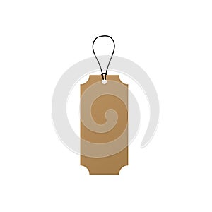 Empty white price tag label. Paper realistic card sale badge. Vector round star rectangle empty cardboard shape