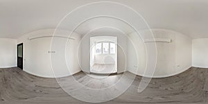 Empty white room without furniture. full seamless spherical hdri panorama 360 degrees in interior room in modern apartments in