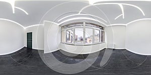 Empty white room without furniture. full seamless spherical hdri panorama 360 degrees in interior room in modern apartments,