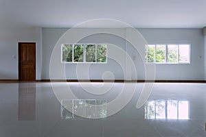 Empty white room interior in residential house building