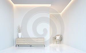 Empty white room modern space interior 3d rendering image