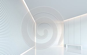 Empty white room modern space interior 3d rendering image