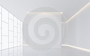 Empty white room modern space interior 3d rendering image