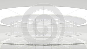 Empty white room modern space interior 3d rendering image