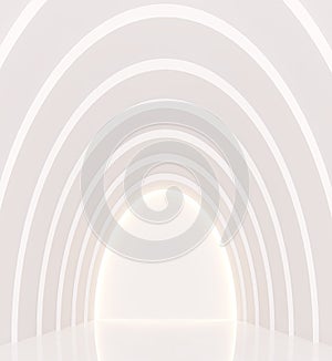 Empty white room modern space interior 3d rendering image