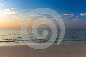 Empty white sandy beach and clear sea