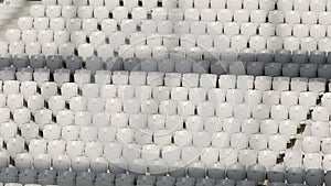 Empty white seats in the stadium before the match