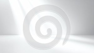 Empty White Studio Background with Light Beams