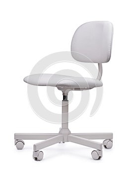 Empty white swivel task chair photo