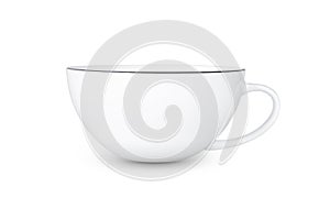 empty white tea cup isolated on white background