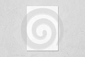 Empty white vertical rectangle poster mockup
