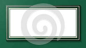 Empty Whiteboard Frame on Green Wall Modern Office or Classroom Setting