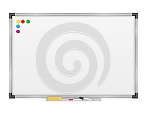 Empty whiteboard magnetic marker for presentations training and education stock vector illustration