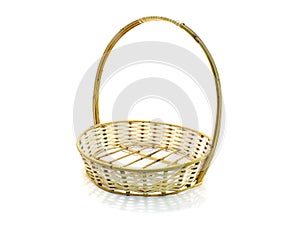 Wicker basket isolated on white background