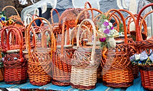 Wicker hand baskets