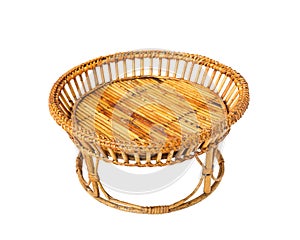 Empty wicker food tray