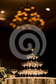 empty wine glass with blur background