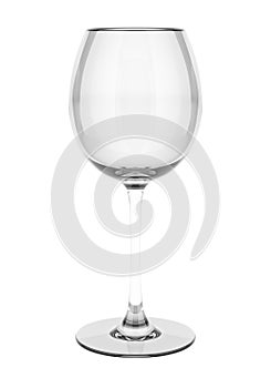 Empty wine glass isolated on white