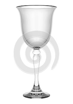 Empty wine glass isolated on white