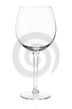 Empty wine glass isolated on white