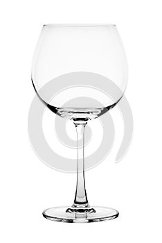 Empty wine glass isolated on the white background