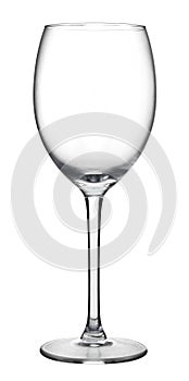 A empty wine glass isolated on a white background