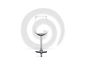 Empty wine glass isolated on white background